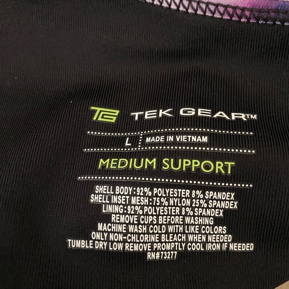 TEK GEAR Sports Bra Keyhole Medium-Impact Athleisure Pink Large - Picture 5 of 7